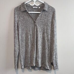 💥2/$33💥 Reitmans Heather Gray Button Collar Shirt